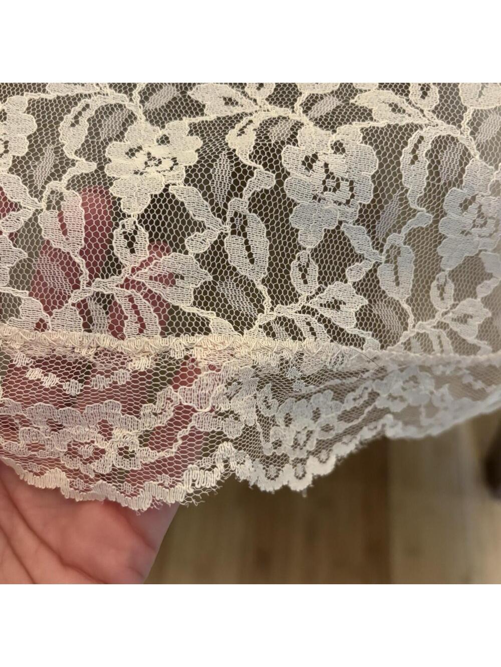 Blush Pink Floral Lace Tablecloth 50x100 Wedding Cottage Rectangular - Picture 4 of 7